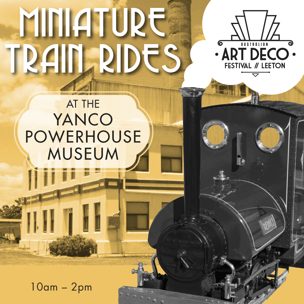 art deco festival past event banner miniature train rides 2022