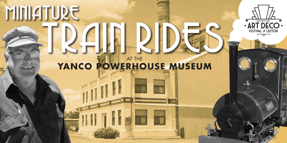 art deco festival past event banner miniature train rides at the yanco powerhouse museum
